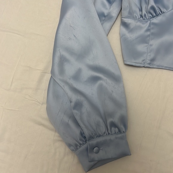 Simons Twik Baby Blue Silk Blouse - Picture 4 of 9